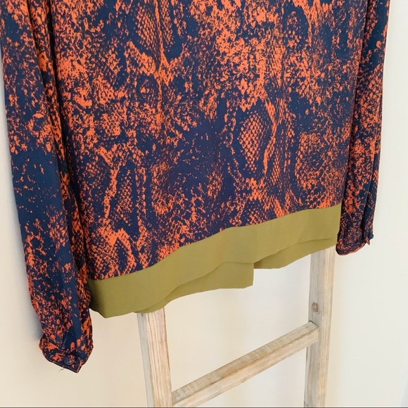 CAbi 101 Python Print Border Wrap Blouse, Medium - Picture 11 of 15